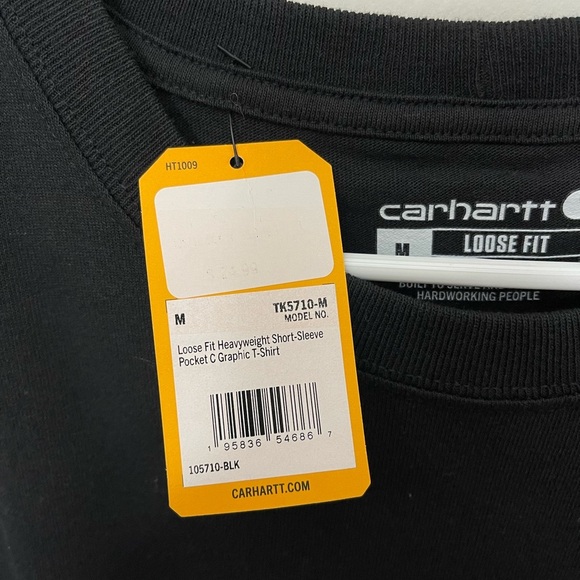 Nwt Carhartt Men's Loosefit Heavyweight Workwear Pocket C T-shirt - Black Medium - Picture 6 of 7